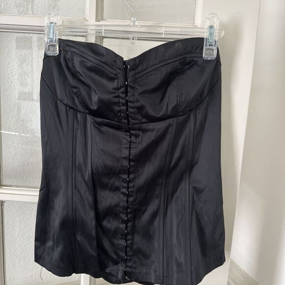 Satin Corset Top Black Women’s Large Forever 21 Goth - Picture 1 of 10